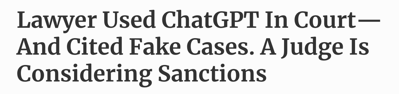 Newspaper headline Lawyer Uses ChatGPT