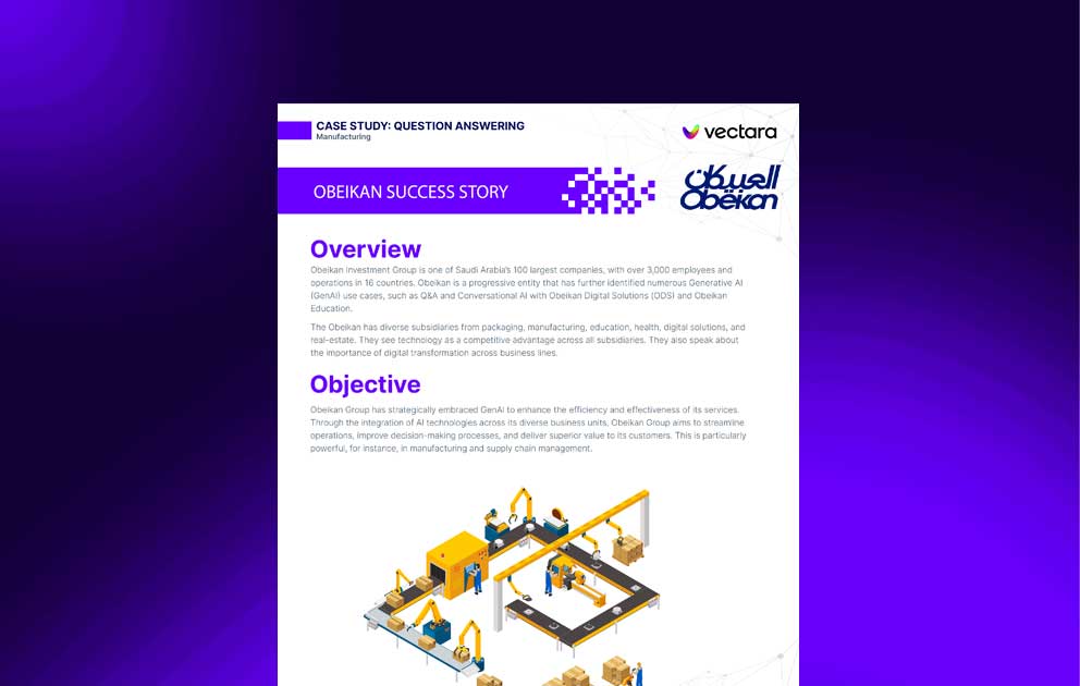 Obeikan Group Success Story with Vectara's GenAI Platform - Cover
