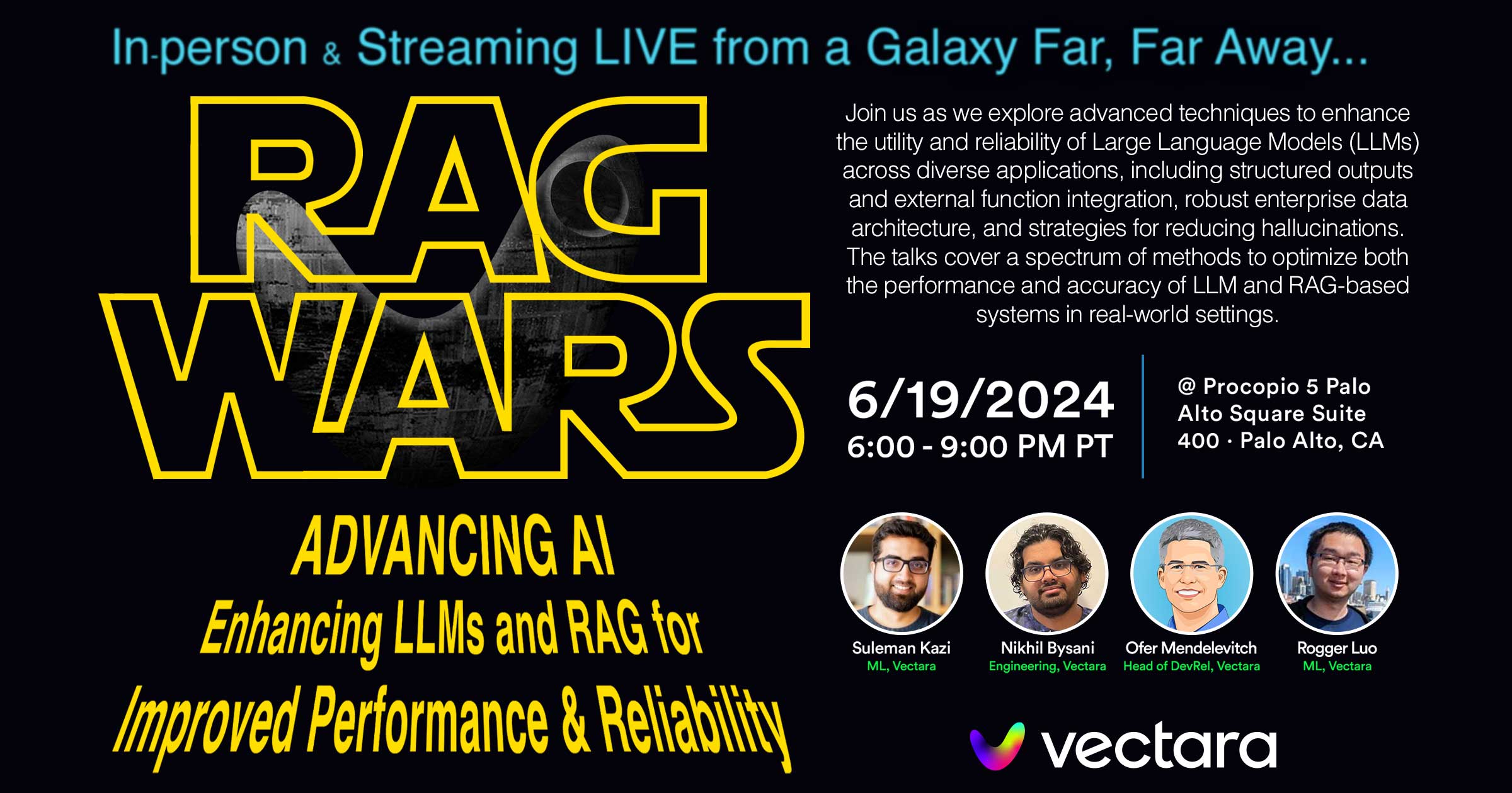 RAG-WARS-Advancing AI - Vectara In-person & Streaming Event